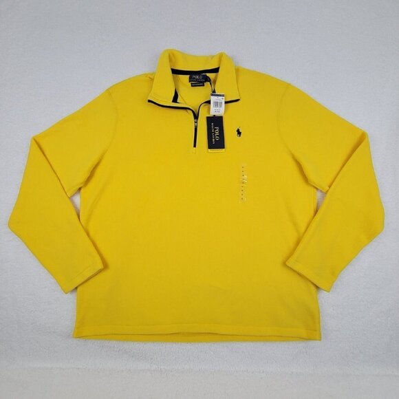 nwot Polo Ralph Lauren Performance YELLOW Microfleece 1/4 Zip Pullover Men's XXL - Picture 1 of 1